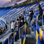 Barcelona, Spain – 12 January 2018 : Visitors And Guests Of The City Are Tourists On Stadium Stands