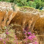 Stone Columns In Colonnade Of Park Guell