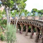Park Guell Columns In Barcelona In Spain