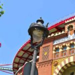 BARCELONA, SPAIN – MAY 31, 2017: The facade of Arenas de Barcelona, an old bullring, built in 1900,