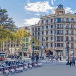 Barcelona, Spain – November 10, 2018: La Rambla With Its Stores And Shops, Amongst Others The Hotel