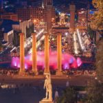 The famous Montjuic Fountain in Barcelona.Spain.