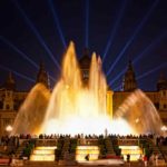 Night view of Magic Fountain light show